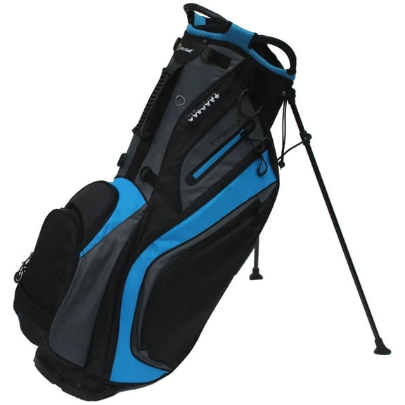 One With Golf Xpress Plus Black Charcoal Sky Blue Stand Golf Bag