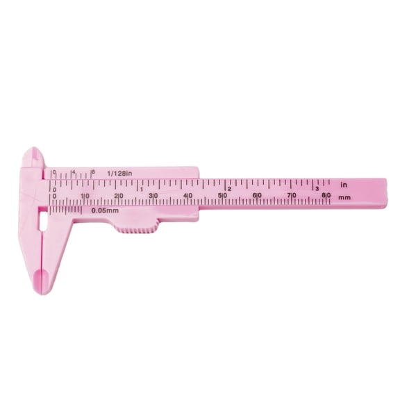 1X 0-80Mm Plastic Sliding Vernier Caliper Gauge Measure Tool Double Scale Ruler For Jewelry/Antiques Measurement Pink Smile Home