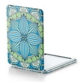thumbnail image 1 of 1X/3X Magnifying Mirror, Unique Painting Compact Mirror with Classical PU Leather, 2.4" W x 3.4" L (Green Flower Mandala), 1 of 6