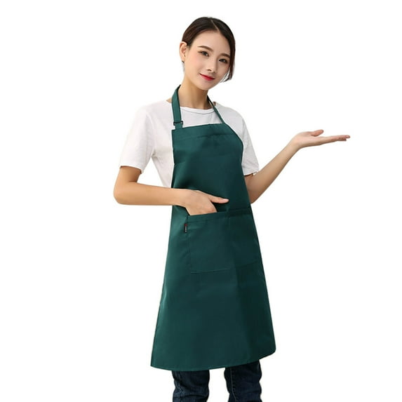 1X Adjustable Solid Color Korean Style Fabric Apron Women Restaurant Home Kitchen Bbq Working Cooking Apron