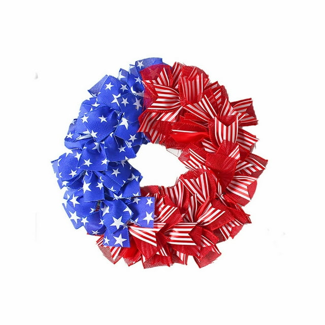 1X American Independence Day Wreath Door Hanging Patriotic Wreaths