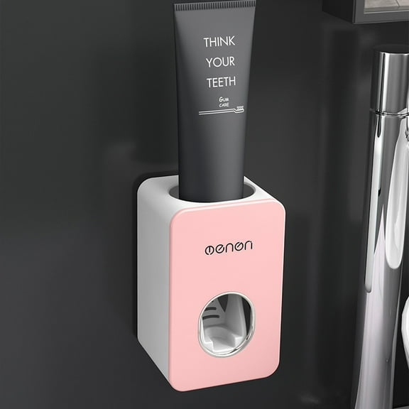 1X Automatic Toothbrush Squeezer 1X Sticky Pad New Automatic Toothpaste Dispenser Set Wall Mount Stand Holder Extrusion Bathroom Products