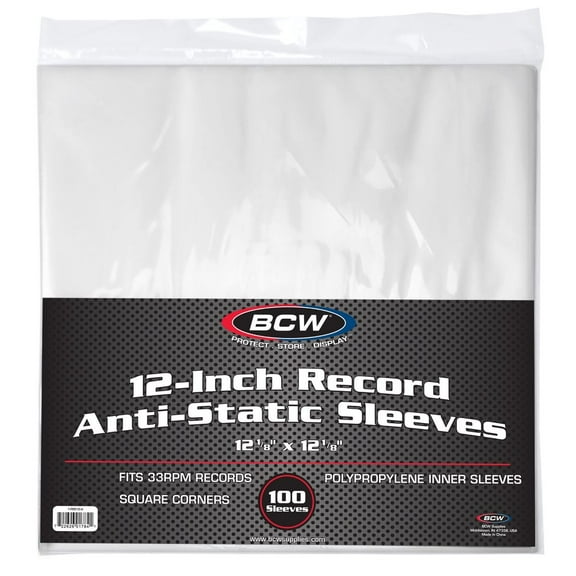 1X BCW 12 Inch Record Inner Sleeve - Anti-static (Pack of 100)
