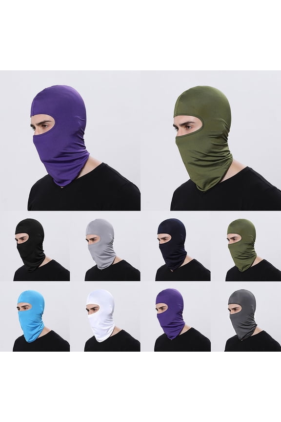 1X Balaclava Motorcycle Face Mask Helmet Bandana Hood Ski Neck Full Face Mask Windproof Dustproof Face-Shield Men'S Biker Mask Purple