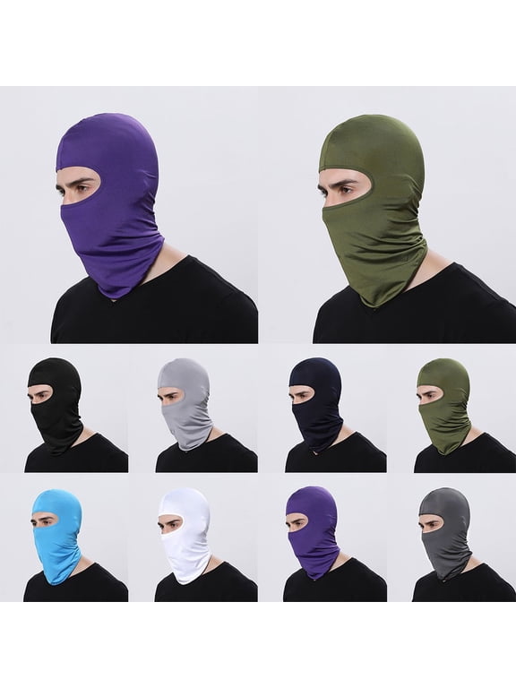 1X Balaclava Motorcycle Face Mask Helmet Bandana Hood Ski Neck Full Face Mask Windproof Dustproof Face-Shield Men'S Biker Mask Purple