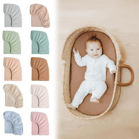 1X Bed Sheet Girl Boy Use Plain Weave Sheets Cotton Sheets Standard and Toddler Matt Compatible 52" X 28" 2 Pack Soft Breathable Mattress Sheets Beige and Bo Four-Piece Set