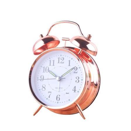 1X Bedside Alarm Clock With Twin Bell Vintage Battery Analogue Quartz Loud Alarm