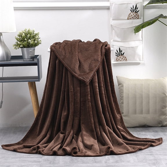 1X Blanket Warm Solid Warm Plush Blanket Throw Rug Sofa Bedding Blanket