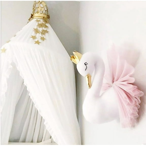1X Braided Rope Flower Stand Swan Wall 3D Object Decoration Child Bedroom Ornament Girl Birthday Gift Pk