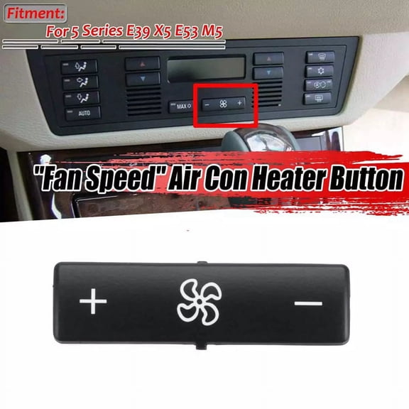 1X Car Climate Control Panel Button Switch Key Caps Air Control Fan Speed Heater for - 5 Series E39 X5 E53 M5