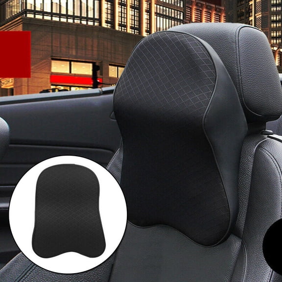 1X Car Seat Headrest Pad Memory Foam Head Neck Rest Support Cushion Black