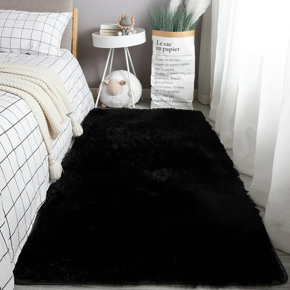1X Carpet 60X90Cm Soft Area Rug Modern Bedroom Rugs for Kids Room Nursery Rug Floor Carpets 2'X 3' Black Carpet