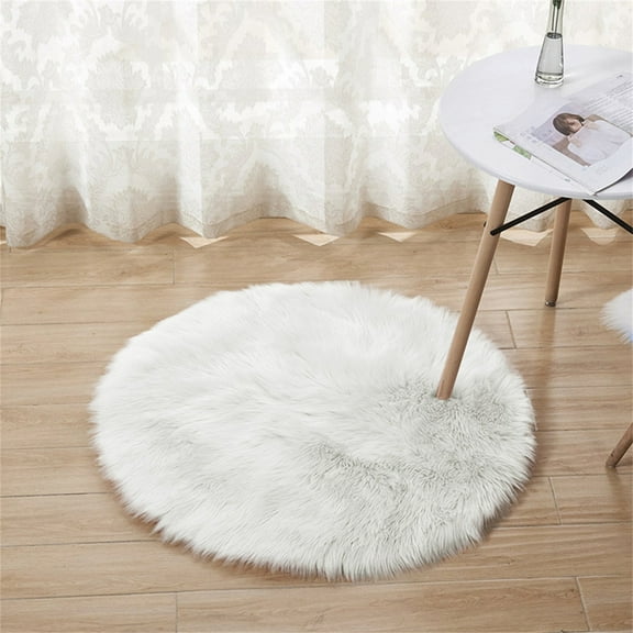 1X Carpet Wool Imitation Sheepskin Rugs Faux Furs Non Slip Bedroom Shaggy Carpet Mats