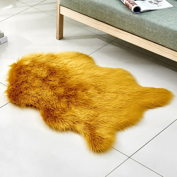 1X Carpet Wool Imitation Sheepskin Rugs Faux Non Slip Bedroom Shaggy Carpet Mats