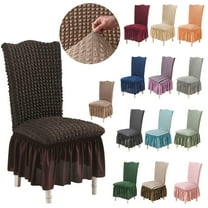 1X Chair Cover Bubble Plaid Stretch Dining Chair Covers Slipcovers Thick With Chair Cover Skirt Cushion