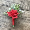 thumbnail image 1 of 1X Corsage Clearance! Nomeni Fabric Bride and Groom Corsage Rose Small Bud Silk Flower Pre-Wedding Watermelon Red, Fake Flowers Promotion Sale! Watermelon Red, 1 of 2