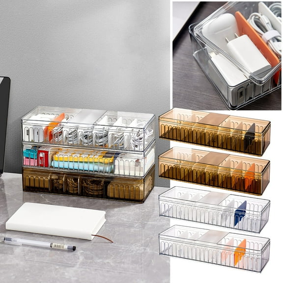 1X Data Cable Storage Box Data Cable Storage Box Charging Cable Management Storage Box Usb Cable Organizer Small Desk Electronic Accessories Storage Box Home Textile Storage