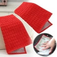 thumbnail image 1 of 1X Dish Cloth,Double-Sided Microfiber Silver Silk Rag Household Kitchen Thickened Scouring Pad Cleaning Rag Dishwashing Towel Red, 1 of 9