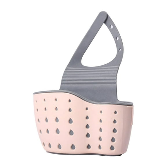 1X Drain Bag, Pink Drain Bag, Fdelink Kitchen Hanging Sponge Holder Adjustable Rubber Sink Dishwashing Liquid Drainer Brush Rack Draining Basket for Scrubber Dish Brush Kitchen Accessories Organizer