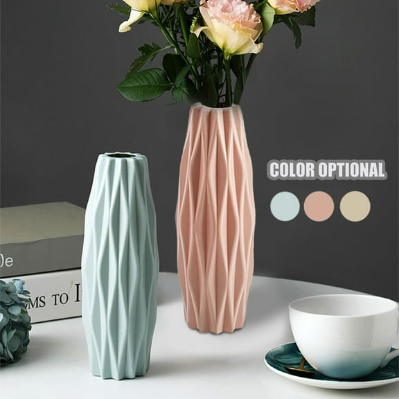 1X Drop-Proof Vase Clearance! Nomeni 1Pc Plastic Shatterproof Flower Plant Pot Vase Study Room Home Wedding Decor, Room Decor Promotion Sale! Green