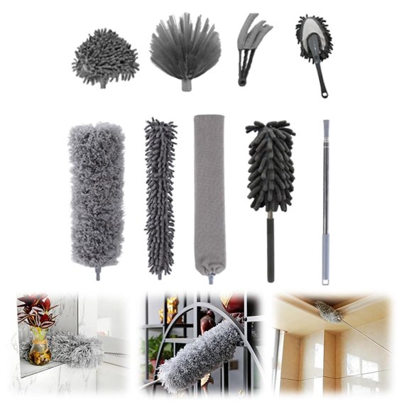 1X Dust Removal Duster, Electrostatic Adsorption Dust Brush (9-Piece Set),Dust Removal Dust Sweeping Electrostatic Adsorption Dust Brush Nine-Piece Set