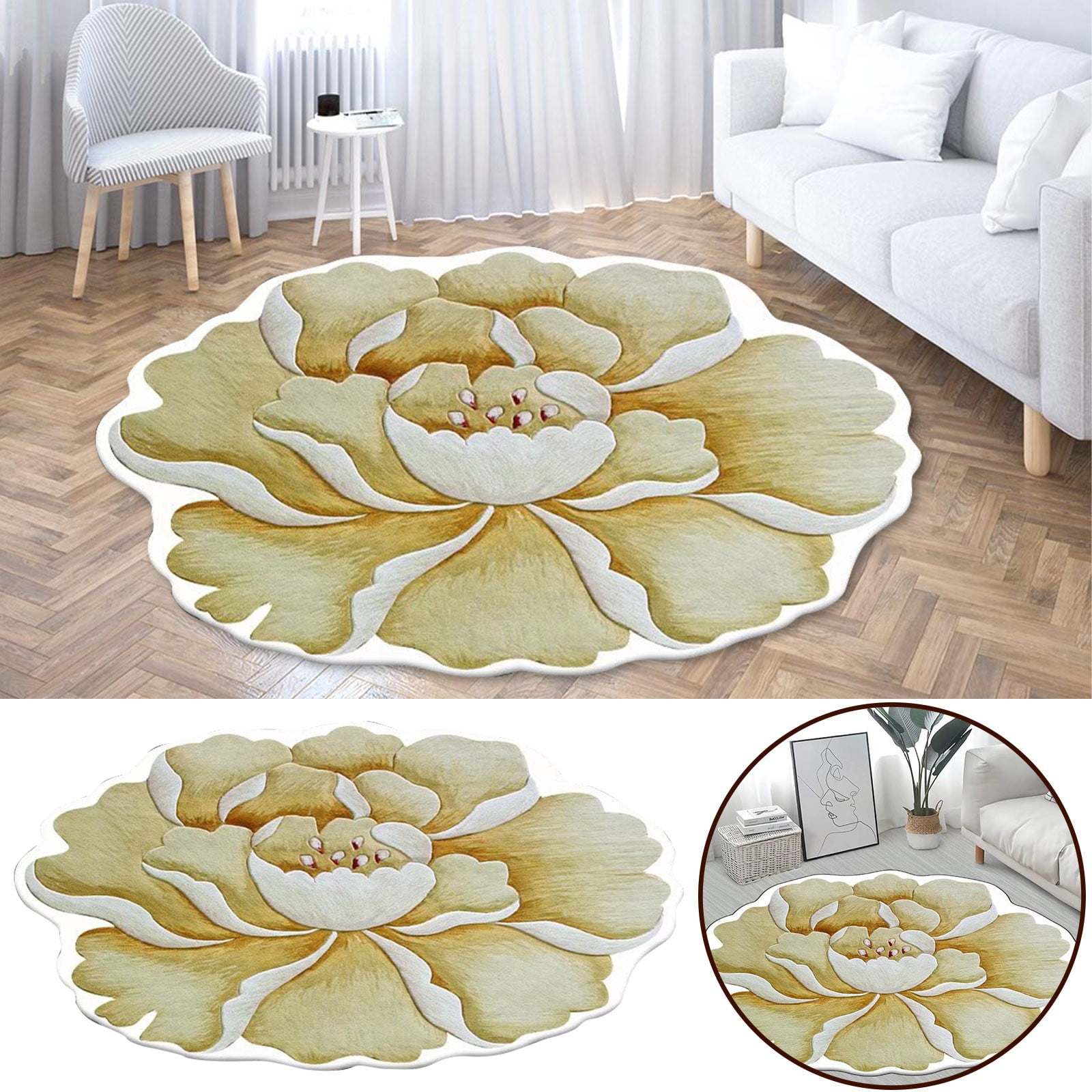 Floral Flower Print Floor Mat