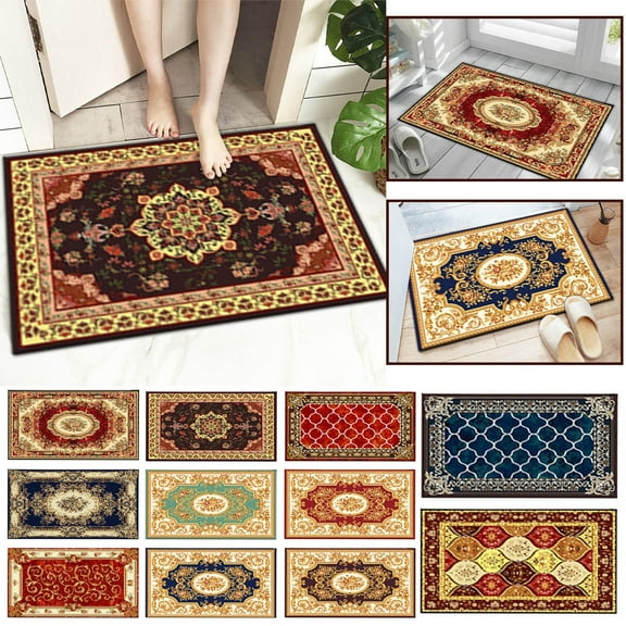 1X Floor Mat Machine Washable Crystal Velvet Floor Mats Non Slip Comfortable Standing Mat Ergonomic Rug Carpet