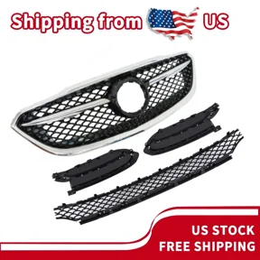 1X Front Upper & Lower Grille With Fog Light Covers Chrome Set For 2017-2019 Buick LaCrosse