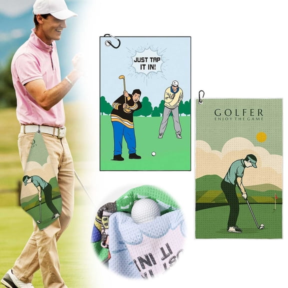 1X Golf Towel Sweat Towel 24X16Inches Towel Pattern Microfiber Towel Lightweight Cleaning Towel Convenient Multi Functional Sports Towel for Towel