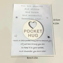1X Greeting Card Clearance! You Are Amazing Strong and Wonderful Pocket Hug Up Cute Little Heart Pocket Hug Card