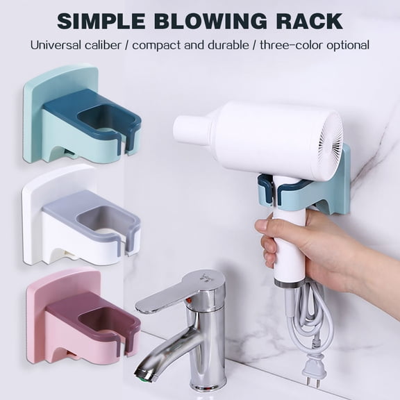 1X Hair Dryer Hook Bathroom Punch-Free Racks Powerful Suction Cup Hanger Toilet Hair Dryer Rack Home Textile Storage
