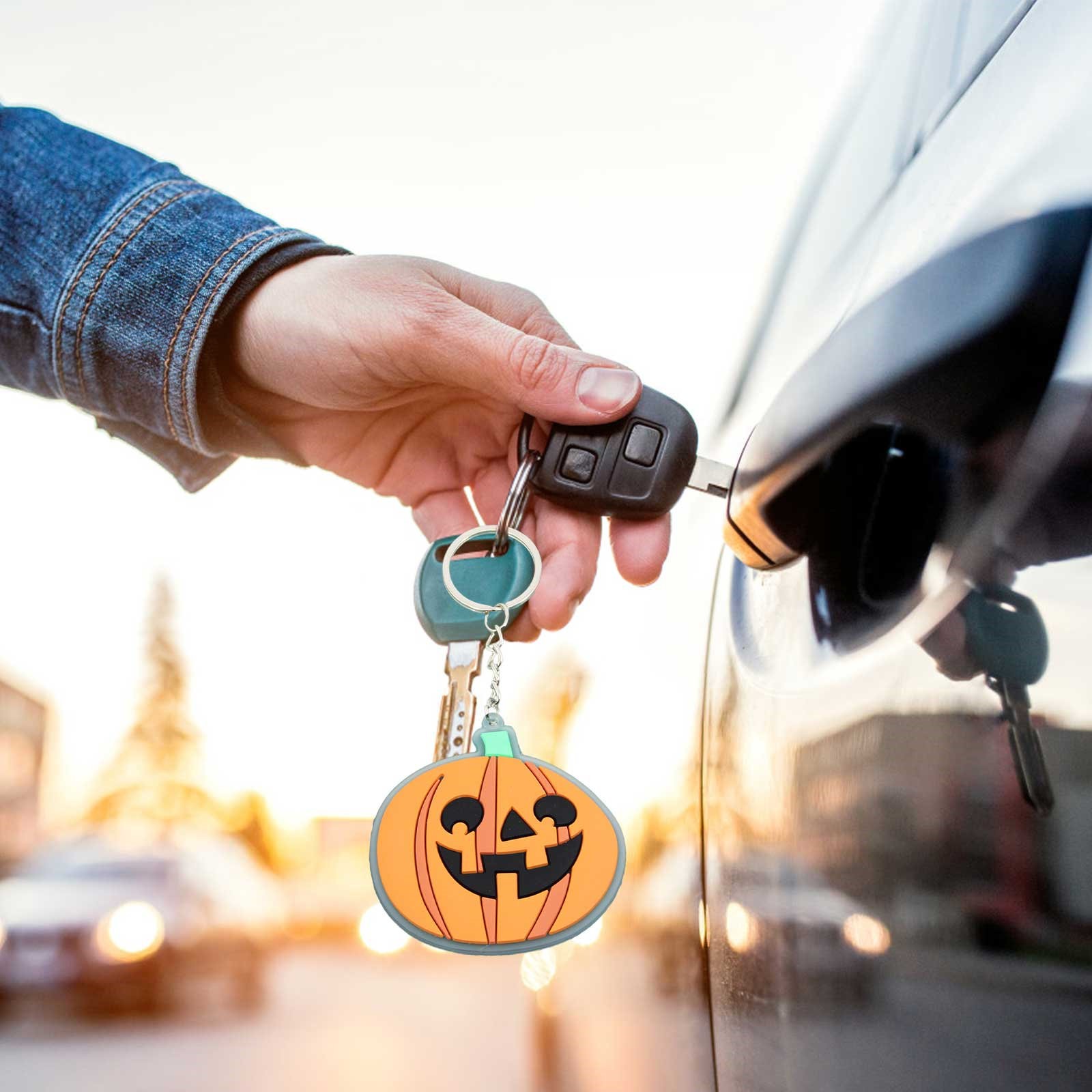 1X Halloween Keychain Ghost Festival Pumpkin Key Pendant, Cute