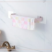 1X Hanger + 2  Traceless Stickers Towel Rail Rack Holder Wall Mounted Bathroom Self-Adhesive Hanging Hanger Shelf Towel