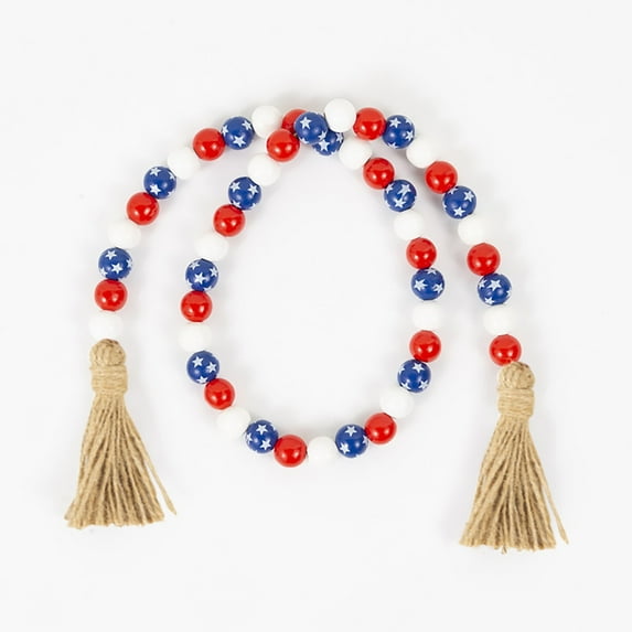 1X Independence Day Wooden Bead Decoration Promotion Sale! Independence Day Wooden Beads Decoration D Desktop Dress Up Clearance Sale