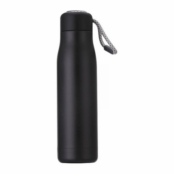 1X Large Capacity Stainless Steel Thermos Cup,Large Capacity Stainless Steel Thermos Cup 550Ml Black