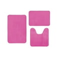 thumbnail image 1 of 1X Large Carpet, 1X Small Floor Mat, 1X Toilet Mat Coral Velvet Memory Cotton Mat Bathroom Absorbent Non-Slip Carpet 3 Pcs/Set, 1 of 3