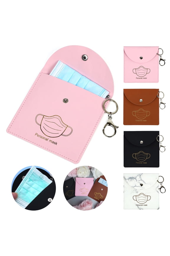 1X Mask Storage Wallet Multi-Purpose Portable Fashion Mask Storage Wallet Personal Masks Organizer Cleaning Protect Storage Bag Home Textile Storage