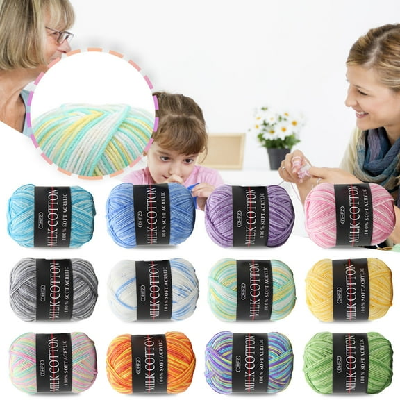 1X Milk Cotton Yarn 1Pc Chunky Colorful Hand Knitting Milk Cotton Knitting Crochet Blended Cotton A Diy Knitting Diy
