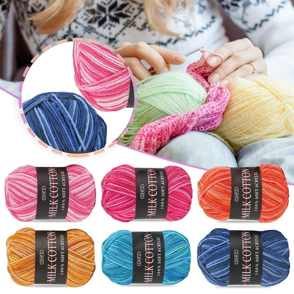 1X Milk Cotton Yarn 1Pc Chunky Colorful Hand Knitting Milk Cotton Knitting Crochet Blended Cotton A Diy Knitting Diy
