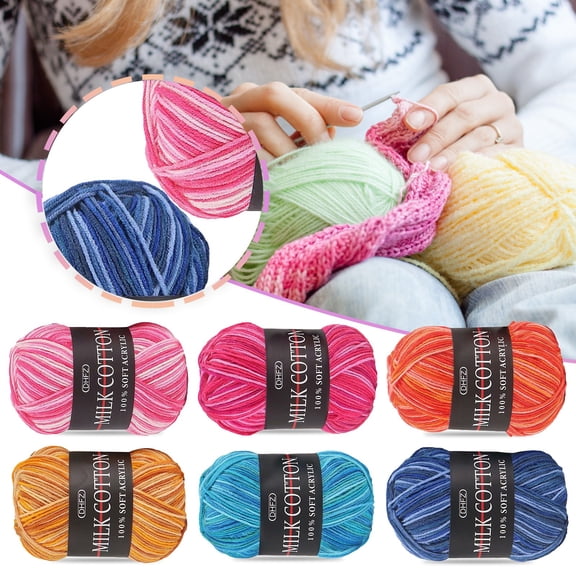 1X Milk Cotton Yarn 1Pc Chunky Colorful Hand Knitting Milk Cotton Knitting Crochet Blended Cotton A Diy Knitting Diy