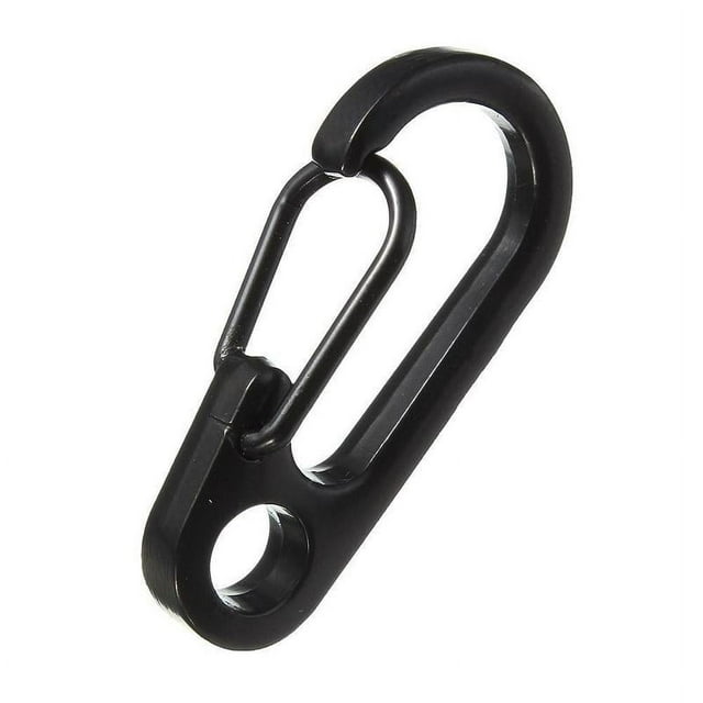 1X Mini Buckles Snap Spring Clip Hook Carabiner Tool Best Key Black Best U3X8