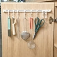 thumbnail image 1 of 1X Multi-Function Rail Hook,Multifunctional Slide Rail Hook Key Hook Track Wall Mounted Kitchen Utensil Rack with 10 Hooks Hanging Pot Rack Hanger Adhesive Coat Hook, 1 of 9