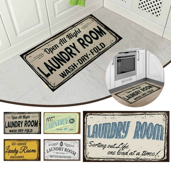 1X Non-Slip Farmhouse Kitchen Floor Mat Laundry Room Carpet Anti-Slip Kitchen Floor Mats Bathroom Laundry Room Decorative Accessories Carpet