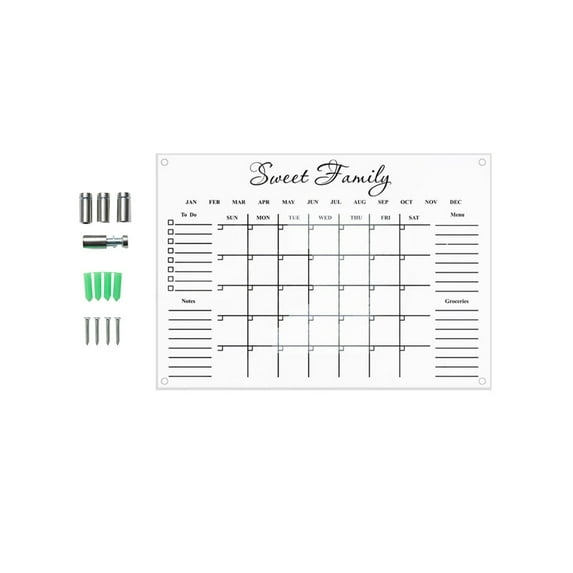 1X Notepad + Accessories Clearance! Huayishang Wall Acrylic Weekly Planner Board Clear Dry Erases Calendar Planner Reusable Weekly Daily To Do List Board, Office Cabinet