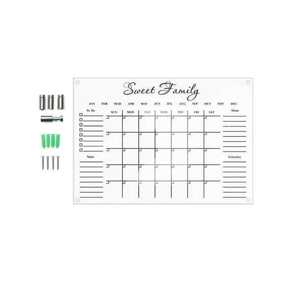 1X Notepad + Accessories Clearance! Huayishang Wall Acrylic Weekly Planner Board Clear Dry Erases Calendar Planner Reusable Weekly Daily To Do List Board, Office Cabinet