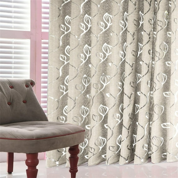 1X One Curtain 1 Pcs Vines Leaves Tulle Door Window Curtain Drape Panel Sheer Scarf Valances Curtain