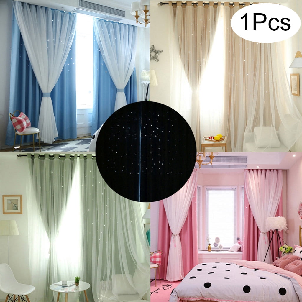 1X One Curtain (Double Curtain) Clearance! Starry Sky Sheer Curtain ...