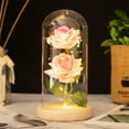 1X Ornament Desktop Ornament Eternal Flower Simulation Rose Glass Cover