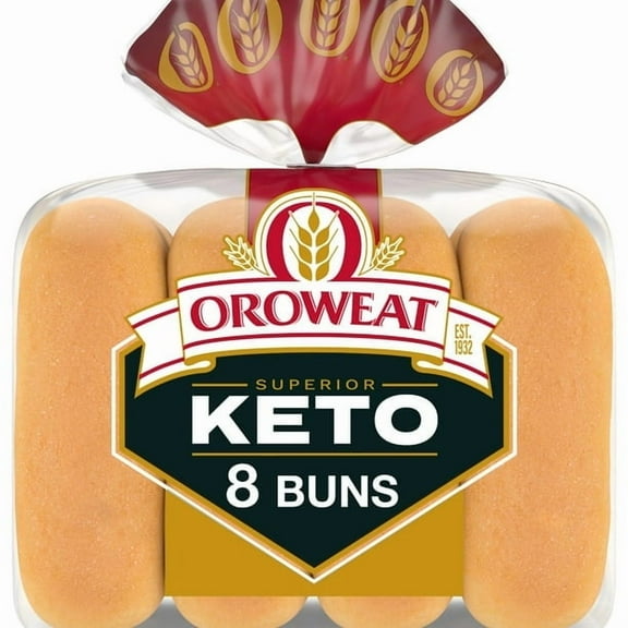 1X-Oroweat Keto Bread, 8 count, White Hot Dog Buns, 12 oz Bag