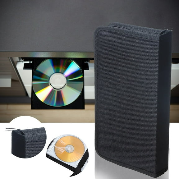 1X Oxford Cloth Cd Bag Case Dvd Storage Case 80 Capacity Dvd Case Holder Portable Disc for Car Home Office Travel Home Textile Storage